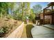 Spacious backyard with play structure and retaining wall at 3100 Queens Ne Walk, Atlanta, GA 30345