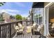 Inviting outdoor deck features wood flooring, comfortable seating, and scenic neighborhood views, perfect for relaxation at 11265 Musette Cir, Alpharetta, GA 30009