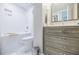Modern bathroom with vanity, subway tile, and shower-tub combo at 587 Virginia Ne Ave # 314, Atlanta, GA 30306