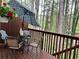 Outdoor deck with seating area offering serene views of the surrounding trees at 908 Chippendale Ln, Norcross, GA 30093