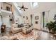 Comfortable living room with skylights, fireplace, and an open layout to the rest of the home at 24 Laurel Ne Way, White, GA 30184