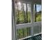 Screened sunroom with views of backyard forest at 5851 Swan Walk, Sugar Hill, GA 30518