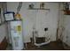 Utility room showing water heater, shelves, and plumbing at 6232 Hospital Way, Douglasville, GA 30134