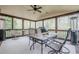 Relaxing screened-in porch with a dining table and views of the backyard at 7405 Richmond Way, Cumming, GA 30040