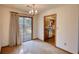 Dining room with sliding glass doors providing backyard view and access at 2140 Teri Ln, Conyers, GA 30013
