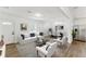 Bright living room with modern decor, hardwood floors and open layout to dining at 437 Collier Ridge Nw Dr, Atlanta, GA 30318