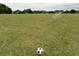 Well-maintained soccer field with a soccer ball on the grass and goals at each end at 7415 Northampton Ct, Cumming, GA 30040