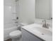 Bathroom boasting a sleek vanity, ample counter space, a shower, and a toilet at 13244 Tolstoy, Covington, GA 30014