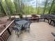 Outdoor deck features patio table and chairs overlooking a lush backyard at 7020 Grassmoor Grange Way, Cumming, GA 30040