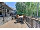 View of the spacious back deck with outdoor seating, overlooking the landscaped yard at 7020 Grassmoor Grange Way, Cumming, GA 30040