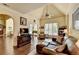 Comfortable living room with hardwood floors, vaulted ceilings, and an open layout for entertaining at 7020 Grassmoor Grange Way, Cumming, GA 30040