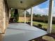 Covered patio with concrete flooring overlooking landscaped backyard at 725 Valley Glen Dr, Dacula, GA 30019