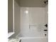 Shower tub combo features white shower surround and oil rubbed bronze shower head at 725 Valley Glen Dr, Dacula, GA 30019