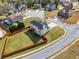Aerial shot showcases the home's backyard, neighborhood setting, and proximity to nearby cul-de-sac at 6793 Oconee Pl, Fairburn, GA 30213
