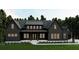 Modern farmhouse with black siding, metal roof, and charming front porch at 4435 Pebble Rock Dr, Cumming, GA 30041