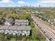 Stunning aerial view of townhomes near the city, greenery and train tracks at 1388 La France Ne St, Atlanta, GA 30307