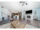 Inviting living room with a cozy fireplace and television at 1388 La France Ne St, Atlanta, GA 30307
