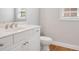 Cozy bathroom with classic white vanity and plenty of light at 295 Langshire Dr, Mcdonough, GA 30253