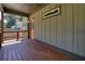 A spacious covered porch has stained wood flooring, paneled siding, and a view of the neighborhood at 1716 Browning Sw St, Atlanta, GA 30314
