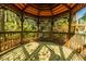 Interior view of the gazebo showing the wooden construction and the surrounding yard at 2972 Ponderosa Cir, Decatur, GA 30033