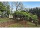 Backyard with privacy fence, brick retaining wall and storage shed at 159 Molly Way, Mcdonough, GA 30253