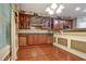 Dining room with custom cabinets, granite countertop, and hardwood floors at 159 Molly Way, Mcdonough, GA 30253
