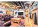 Finished basement living area with quirky design elements for entertainment at 125 Russell Rd, Lawrenceville, GA 30043