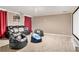 Cozy home theater with comfortable seating, projector, and large screen is perfect for movie nights at 4922 Summer Wind Dr, Buford, GA 30519