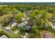 Aerial view of a neighborhood with tree coverage, showcasing the location of a new stylish home at 3172 Chapel St, Scottdale, GA 30079
