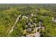 Picturesque aerial view of a lush, wooded neighborhood with tennis courts and a swimming pool at 225 Ansley Close, Roswell, GA 30075