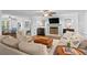 Comfortable living room with hardwood floors, fireplace, plush seating, and decorative accents at 3570 W Hampton Nw Dr, Marietta, GA 30064