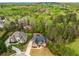 Stunning aerial view of the property showcasing its expansive lot and wooded surroundings at 4457 Equity Ct, Ellenwood, GA 30294