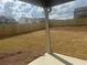 Fenced in back yard of new home in suburban neighborhood with grass at 415 Rodeo Dr, Auburn, GA 30102