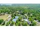 Expansive aerial view of the community, showcasing the tennis courts, pool, playground, and wooded surroundings at 3230 Riverhill Ct, Cumming, GA 30041