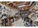 Spacious basement workshop with pegboard walls and a variety of tools and equipment at 3230 Riverhill Ct, Cumming, GA 30041
