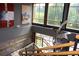 Stairway offers open, light filled access with modern metal art and oversized windows at 319 Atlanta Se St # 317, Marietta, GA 30060