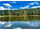 Scenic pond view with lush trees surrounding the water, reflecting the sky at 325 Brook Hollow Ln, Loganville, GA 30052