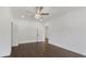 Bright bedroom features hardwood floors, recessed lights, and a modern ceiling fan at 208 Indian Hills Trail, Marietta, GA 30068