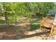 A backyard with an elevated wooden deck and tree coverage at 4718 Lou Ivy Rd, Peachtree Corners, GA 30096