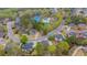 Aerial view of homes in a neighborhood with a community pool and tennis courts at 3605 Grey Abbey Dr, Alpharetta, GA 30022