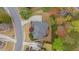 Overhead view of house showcasing landscaping, driveway, and nearby road at 3605 Grey Abbey Dr, Alpharetta, GA 30022