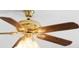 Shot of ceiling fan with dark wood blades and ornate glass fixture at 3605 Grey Abbey Dr, Alpharetta, GA 30022