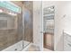 Elegant bathroom featuring a glass-enclosed shower and tasteful finishes for a spa-like experience at 4236 Silver Spruce Ln, Smyrna, GA 30080