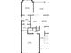First-floor floorplan featuring kitchen, dining area, living room, garage, and foyer at 4236 Silver Spruce Ln, Smyrna, GA 30080