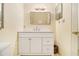 Neutral bathroom featuring a modern vanity and brushed silver fixtures at 629 Pinetree Dr, Decatur, GA 30030