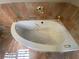 Relaxing jetted tub with gold fixtures surrounded by beautiful tile at 629 Pinetree Dr, Decatur, GA 30030