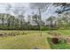 Grassy backyard featuring a manicured lawn and mature trees, offering a serene outdoor space at 220 Carriage Station Dr, Lawrenceville, GA 30046