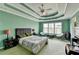 Inviting main bedroom with a ceiling fan, carpet, and many windows at 220 Carriage Station Dr, Lawrenceville, GA 30046