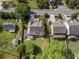 Overhead view of the home, showing its backyard, patio area, and landscaping within a residential neighborhood at 1127 Bank Se St, Smyrna, GA 30080
