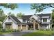 Charming two-story home features a stone facade, white siding, and a well-manicured front lawn at 146 Sherwood Ln, Canton, GA 30115